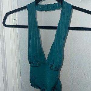 Papaya green halter top